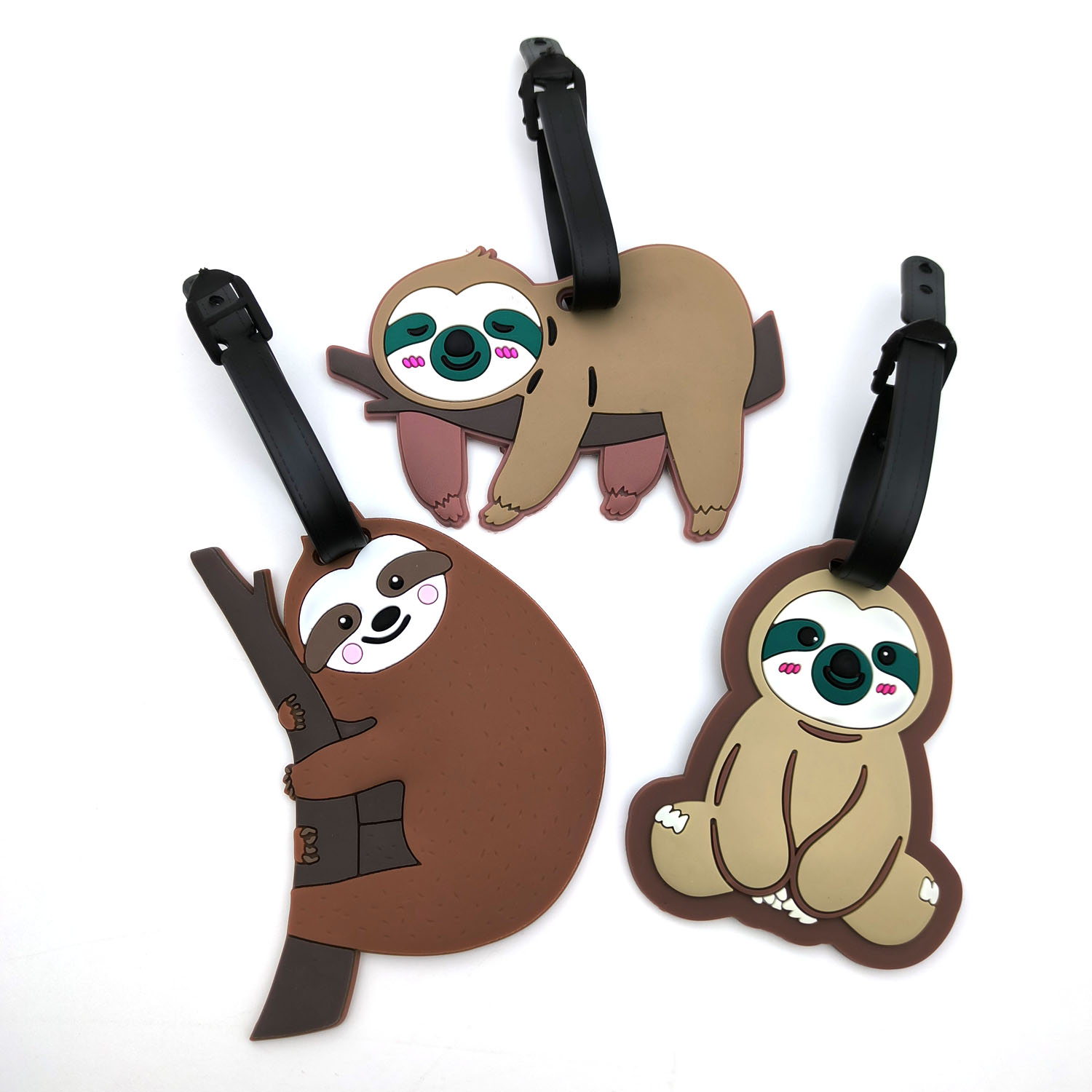 Travel Accessories Kmart - 1 ピース/3 個最新のトラベルアクセサリー荷物タグクリエイティブナマケモノ飛行機搭乗券スーツケースシリコンポータブル旅行ラベル