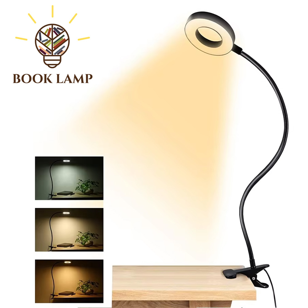 Book Light Flexible - 48 LED クリップオンデスクランプ 360 ° フレキシブルグースネック読書テーブルライト
