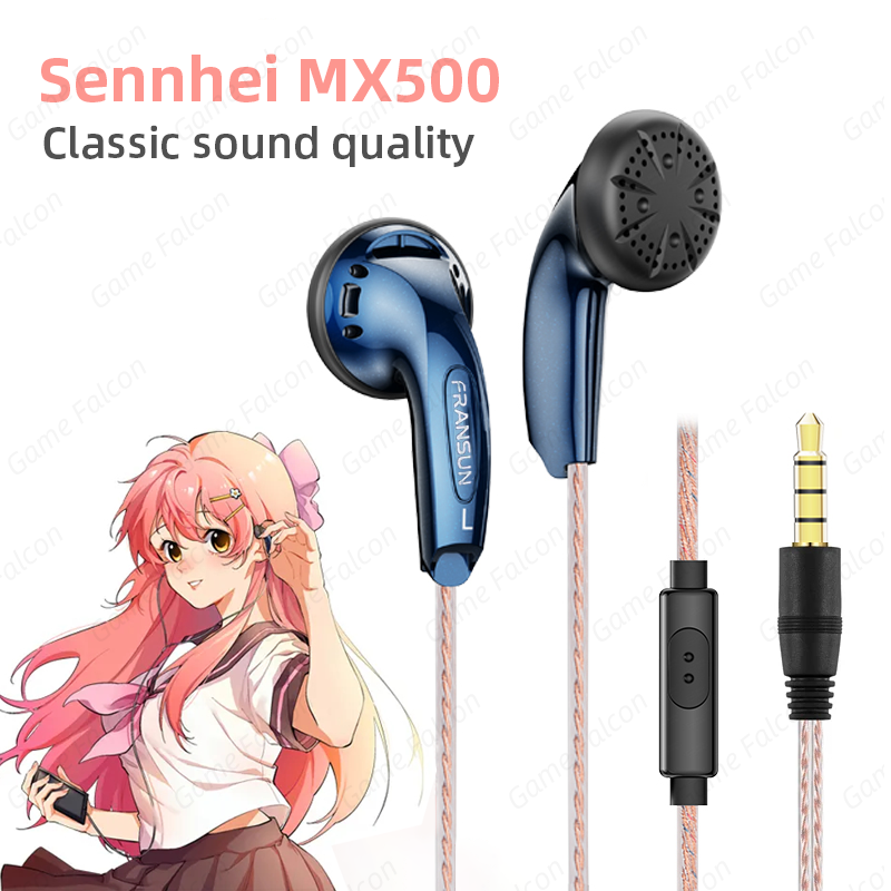 Earplug Set Foam - クラシック耳栓 Sennhei MX500 強力な低音有線イヤフォン HiFi ステレオイヤホン