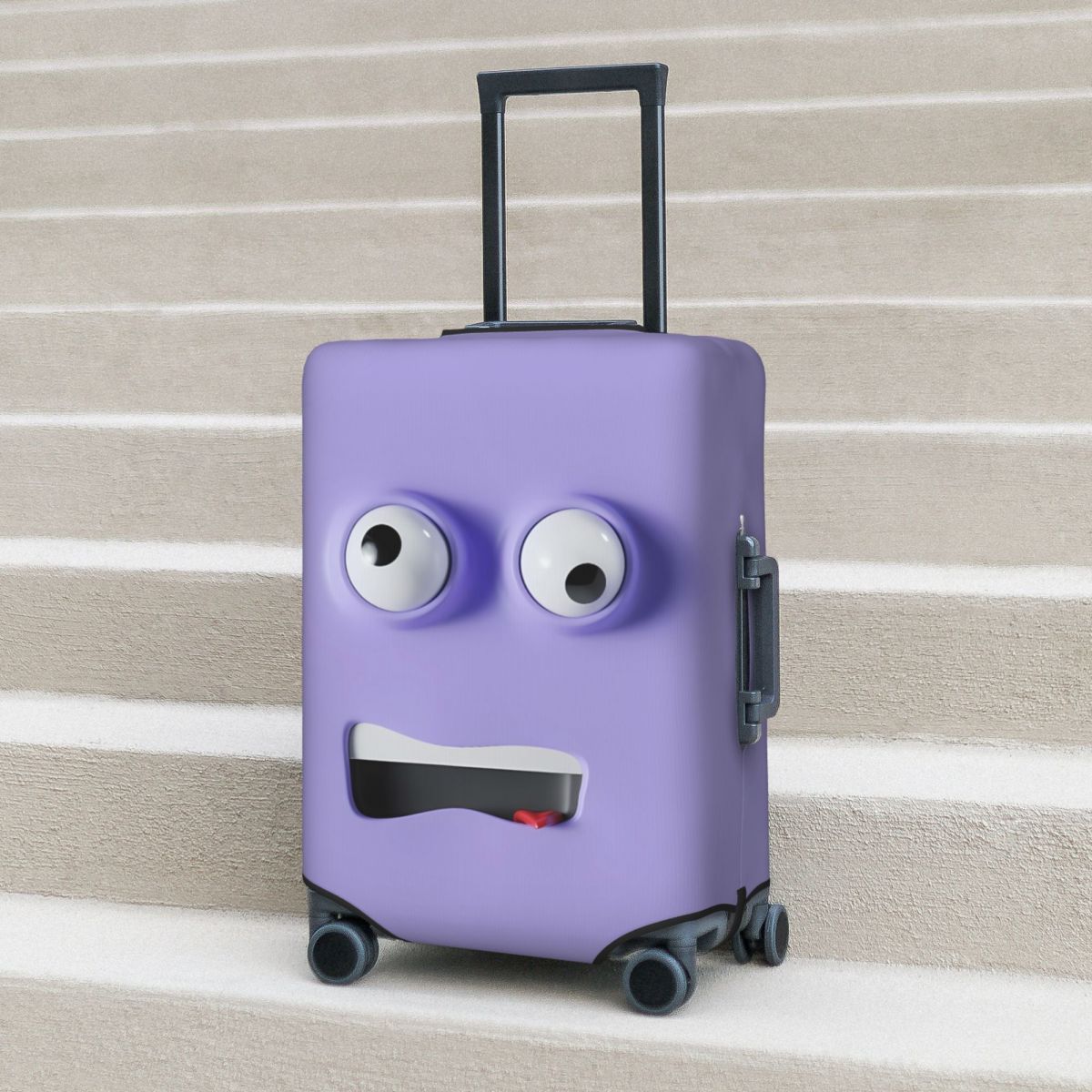 Travel Accessories To 3D Print - 面白い表現プリントスーツケースカバー3D漫画旅行保護ホリデー伸縮性荷物ケース