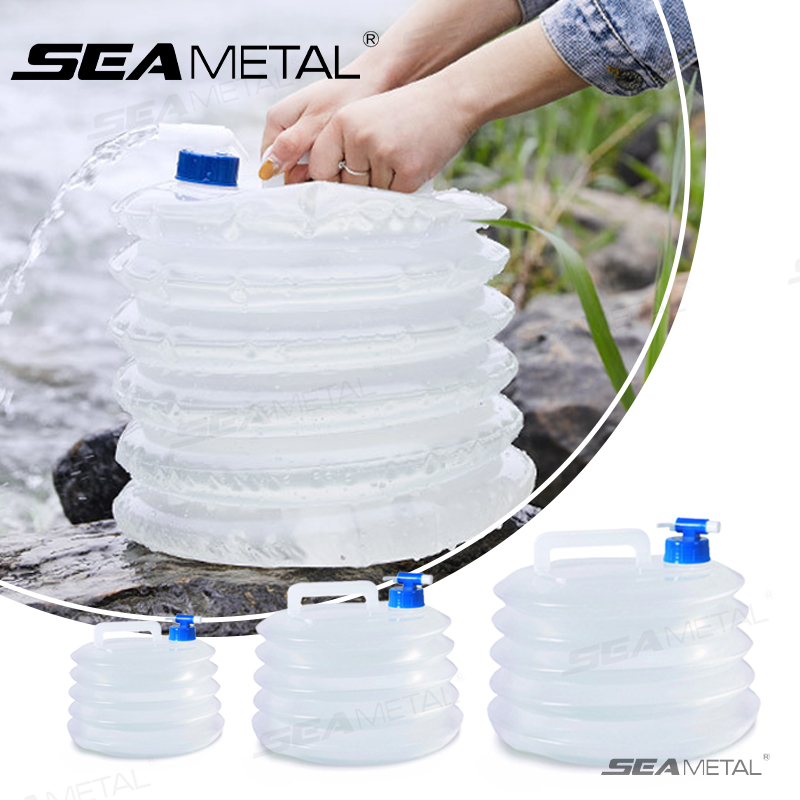 Water Bottle Collapsible - SEAMETAL 5L-15L 車用折りたたみバケツ ポータブルボトルコンテナ 水貯蔵ボトル バケツ
