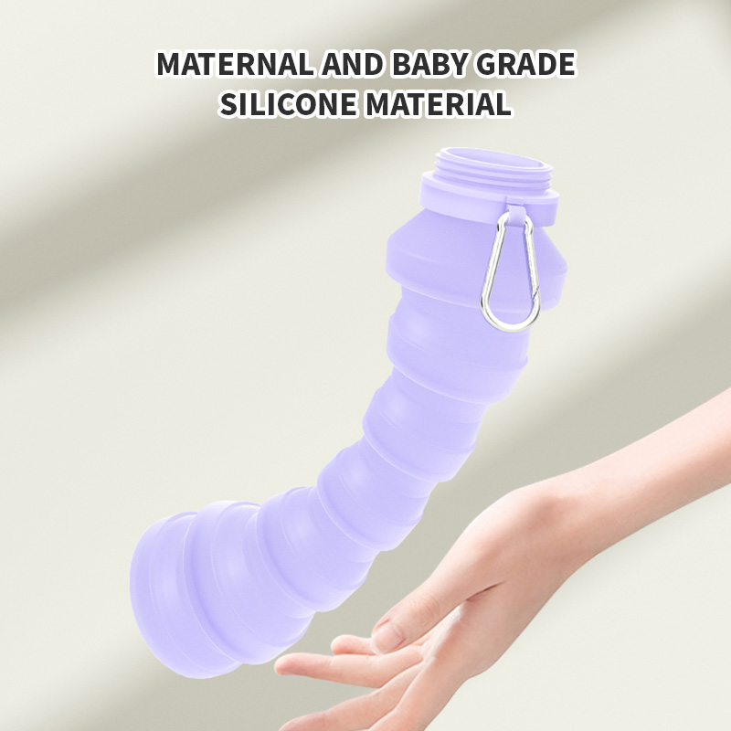 Water Bottle Collapsible - 折りたたみ式ウォーターボトル シリコン製携帯用水筒、BPAフリー、漏れ防止、キャンプ、ハイキング、サイクリング、スポーツに最適