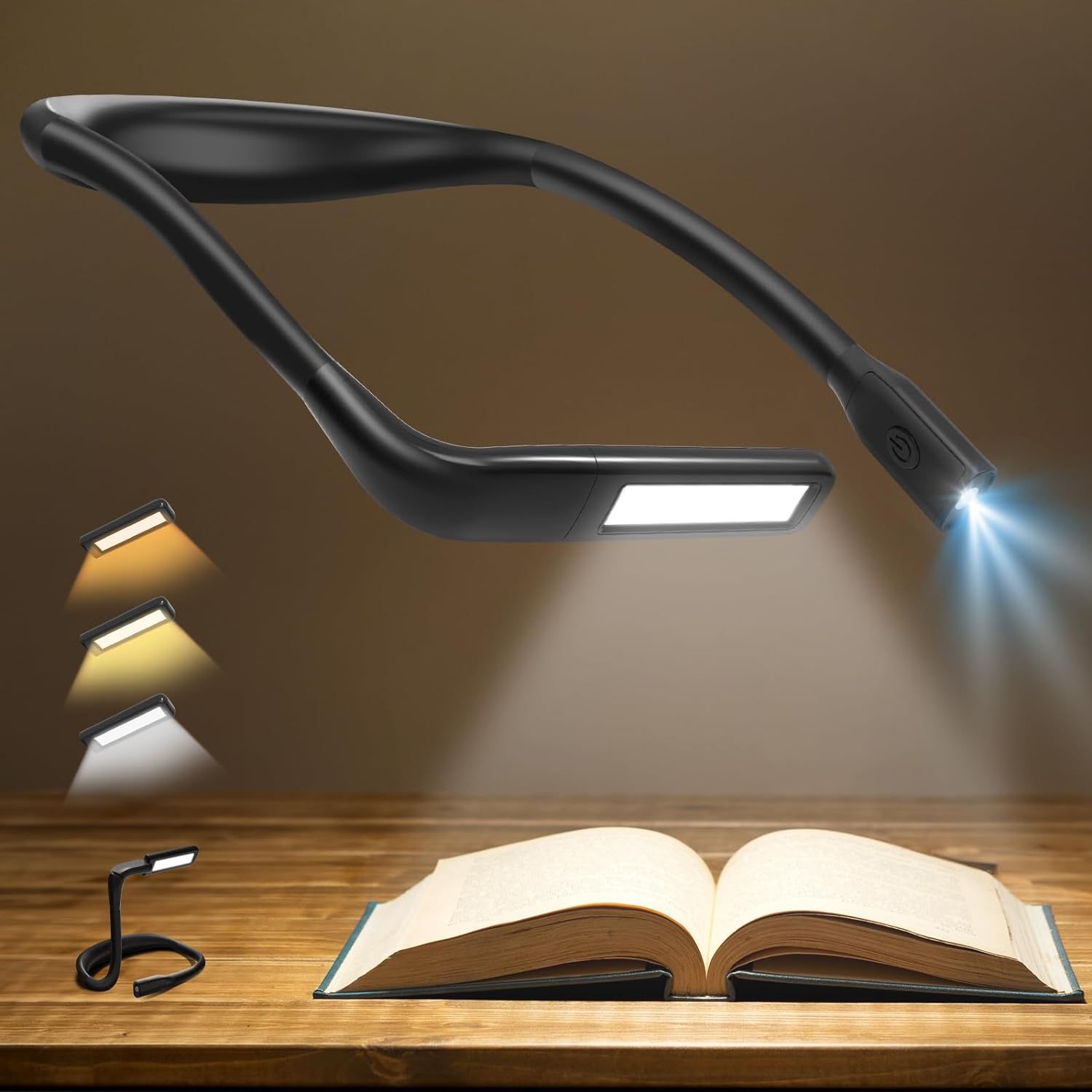 Book Light Flexible - LED ネック読書灯充電式柔軟な読書ランプ曲げ可能調整可能なポータブル吊り下げブックライトキャンプ照明用