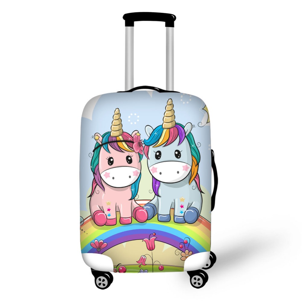 Travel Accessories To 3D Print - 3D 漫画ユニコーンパターンプリント旅行荷物スーツケース保護カバーストレッチポータブル荷物カバー