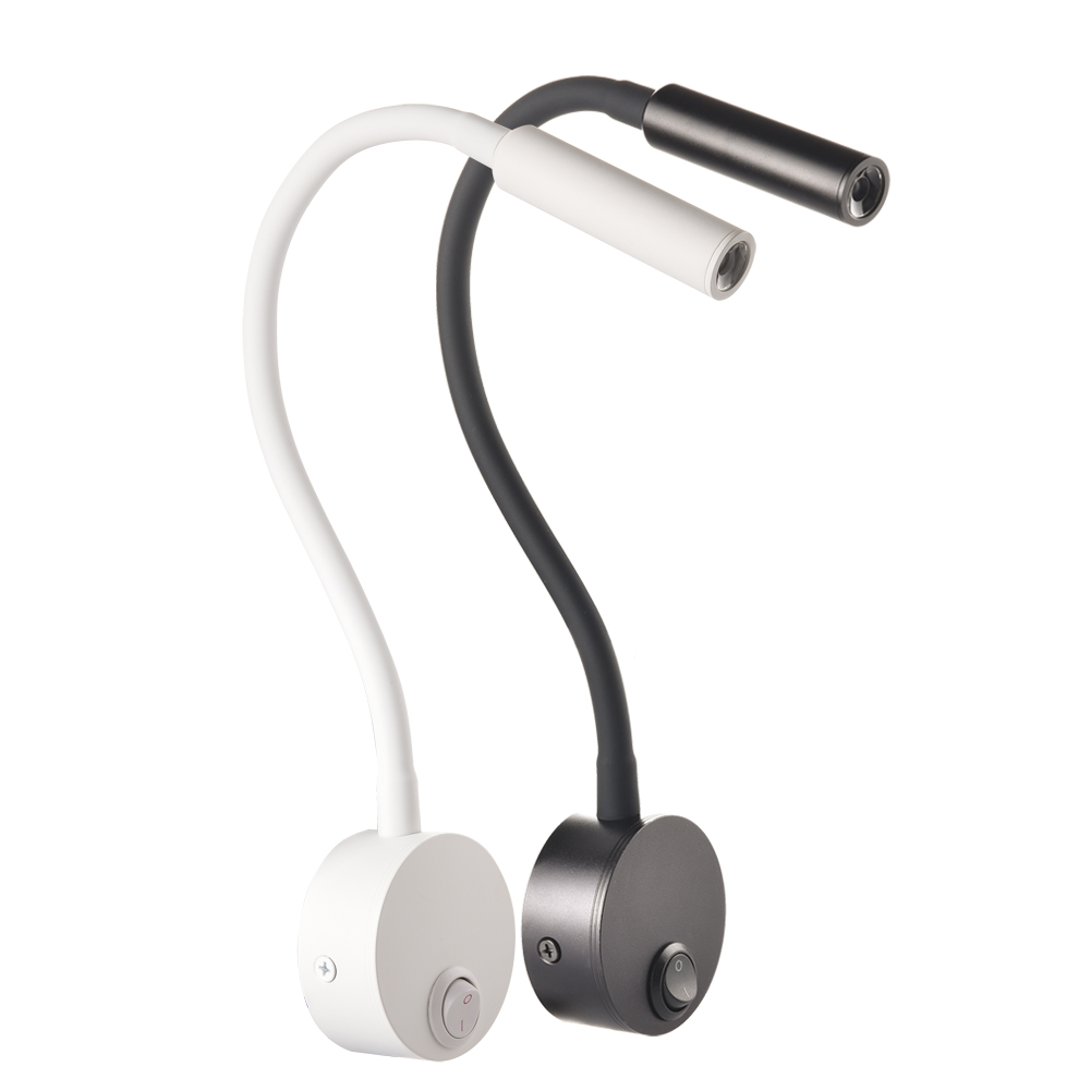 Book Light Flexible - ベッドサイドワークスタディ読書灯ウォールランプスコンス3W LEDブックランプウォールナイトライト器具スポットLED EU USプラグコード