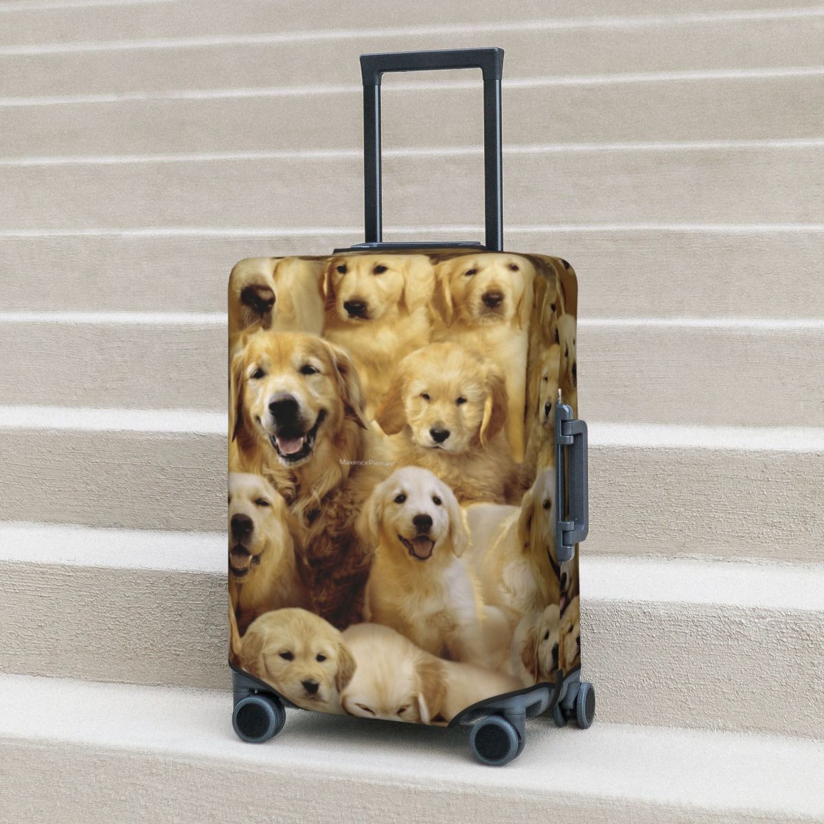 Travel Accessories To 3D Print - ゴールデン犬スーツケースカバー動物 3D プリント楽しいクルーズ旅行プロテクター荷物用品休暇