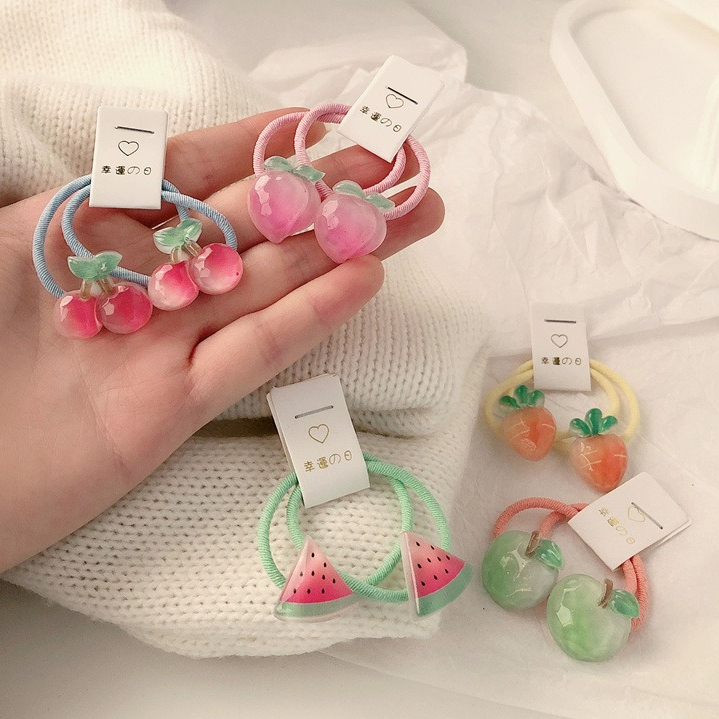 Travel Accessories Kmart - キッズキャロットヘアタイ 5ペア 滑り止め弾性ヘアバンド 女の子用 ソフトフルーツヘアアクセサリー 幼児用