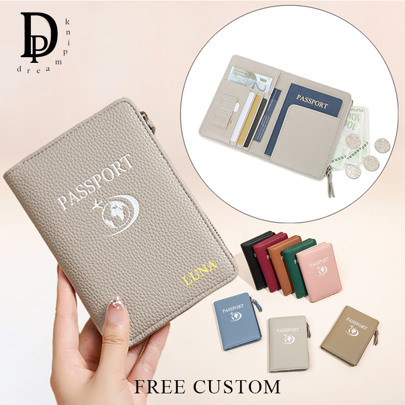 Travel Accessories Bag For Women - トラベルウーマン RFID パーソナライズされたパスポートホルダー PU レザー多機能財布高級ファッション出張カードバッグ小銭入れ