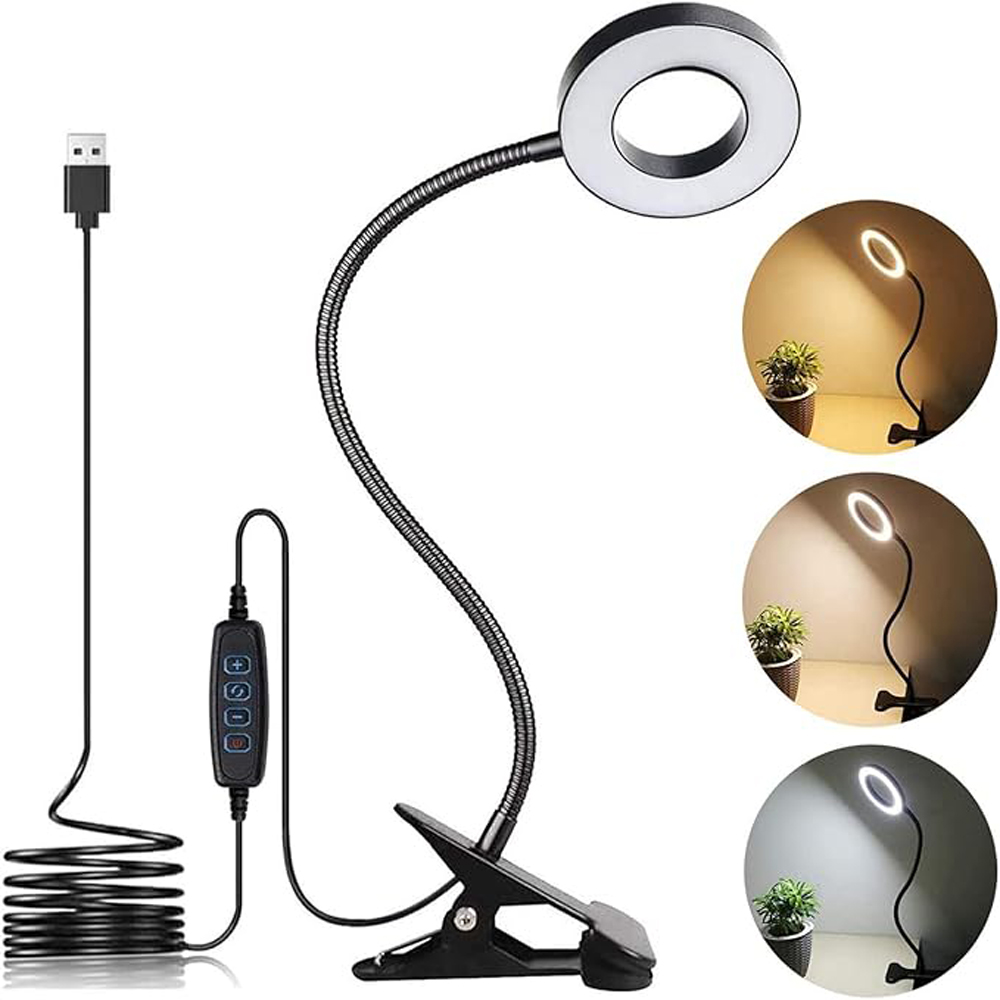 Book Light Flexible - クリップオンライト LED読書ブックスタディランプ 3色モード 10段階明るさ調整 目の保護 360度回転