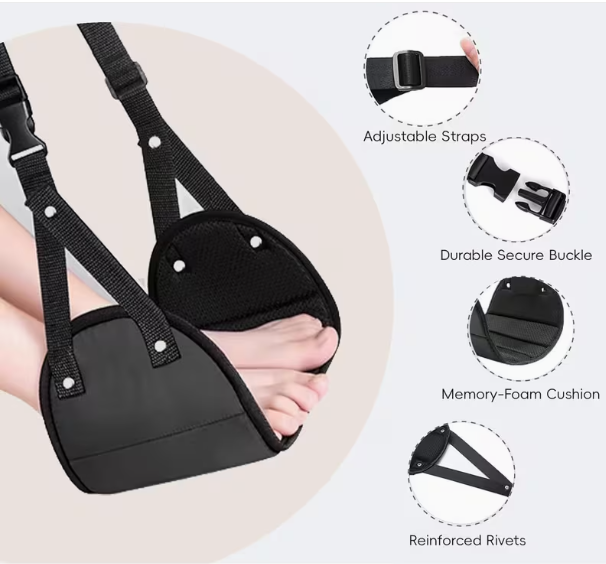 Travel Accessories For Long Haul Flights - 調節可能なフットレストとNポータブルフットハンモック、レッグサポートベルト、長距離フライトに欠かせない旅行用アクセサリー