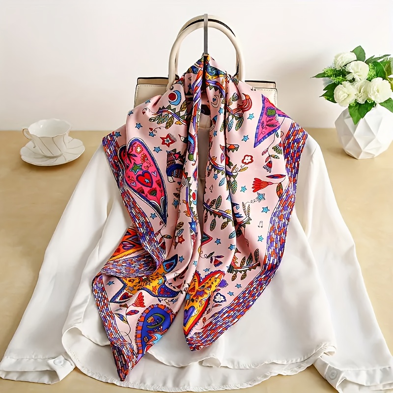 Travel Accessories Gifts For Women - エレガントな女性用ポリエステルファッションスカーフ、装飾プリントショール、通気性のあるネックラップ、多機能ヘッドスカーフ、週末のレジャーに最適なアクセサリー - 羽毛不使用、手洗い可能 - 女性への素晴らしいギフトです。