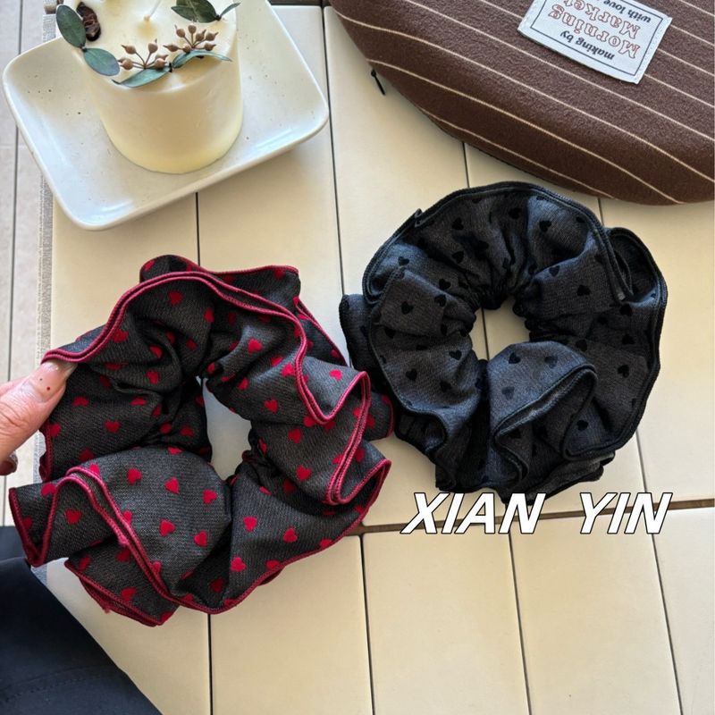 Travel Accessories Bunnings - 1pc 韓国ヘアアクセサリー グレーのハート型ヘッドバンド 女性用、ハイポニーテール、花で結んだお団子、プリーツヘアロープヘアアクセサリー