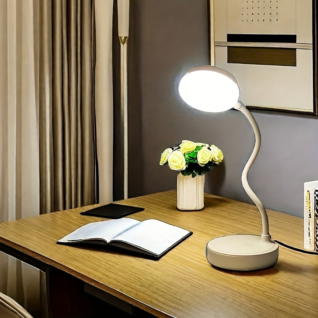 Book Light Flexible - USB充電ポート付きLEDデスクランプ、フレキシブルLED白色光、ホームオフィス、読書、勉強に最適、温白色/白色タッチコントロール