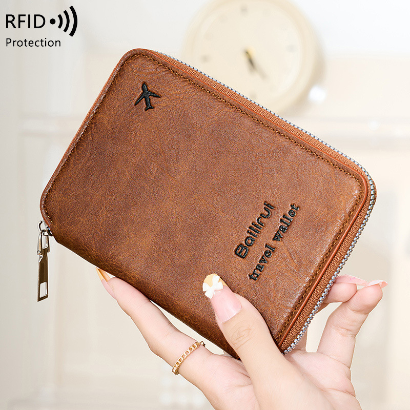 Travel.Accessories News - 新しい旅行パスポート財布男性と女性のカードホルダー多機能飛行機チケット SIM カード収納袋 RFID ブロック財布