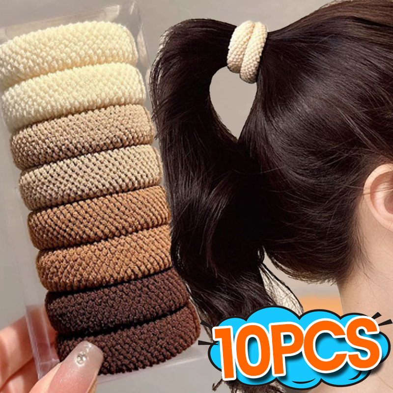 Travel Accessories Bunnings - シームレスヘアタイ 厚手の伸縮性ヘアバンド 優しいゴム芯 ポニーテールホルダー ヘアアクセサリー 女性用