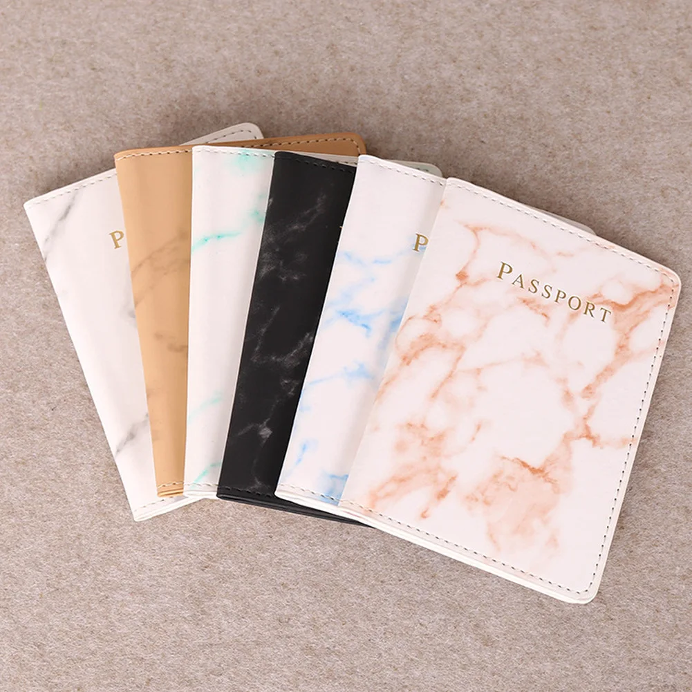 Travel Accessories Bag For Women - 女性男性パスポートカバー Pu レザー大理石スタイル旅行 ID クレジットカードパスポートホルダーチケット保護パケットバッグ財布ポーチ