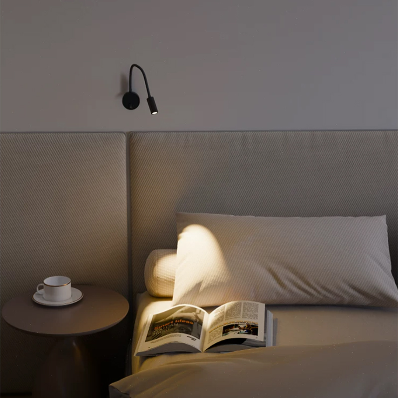 Book Light Flexible - グースネック読書壁ランプ LED 3 ワットスイッチ付き柔軟な調整可能な作業研究壁掛け寝室ベッドサイドナイトライトブック