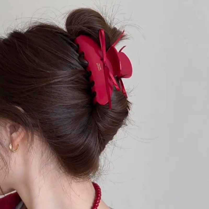 Travel Accessories Bunnings - 甘いアセテートヘアクロウクリップ、リボン付きヘアピン、後頭部用ヘアピン、新作ユニークでガーリーなプレミアムソフトヘアアクセサリー、女性用、普段使いや旅行に