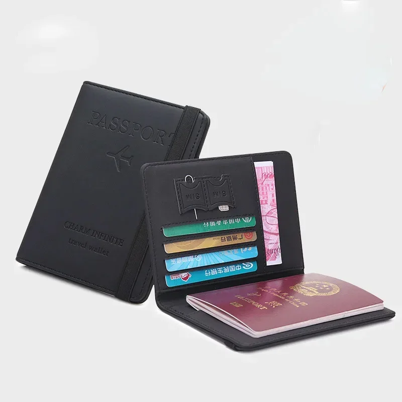 Travel Accessories Bag For Women - 女性男性旅行パスポートホルダーカバーケース Pu レザークレジット ID カードホルダーケースチケット保護財布バッグ