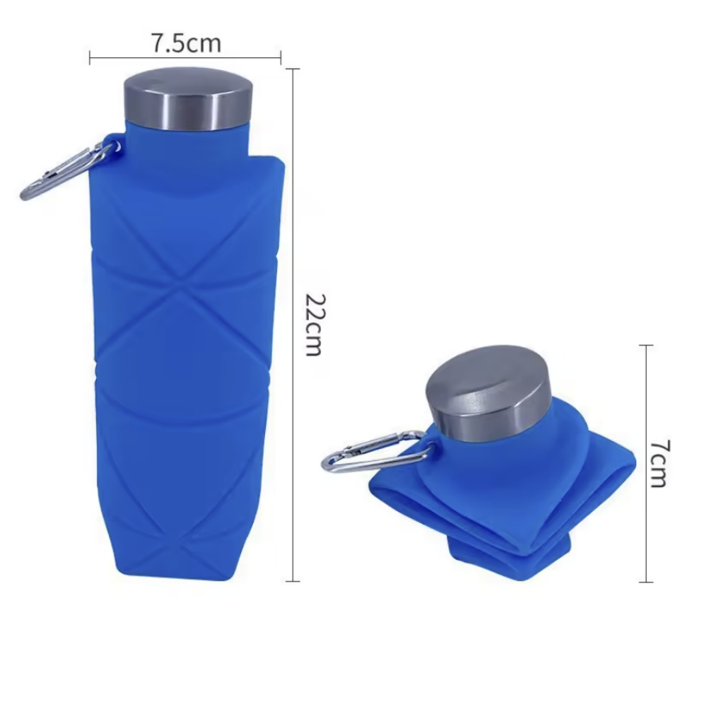 Water Bottle Collapsible - 700ML 折りたたみ式ウォーターボトル 漏れ防止バルブ 再利用可能なシリコン製折りたたみ式トラベルウォーターボトル ジム キャンプ