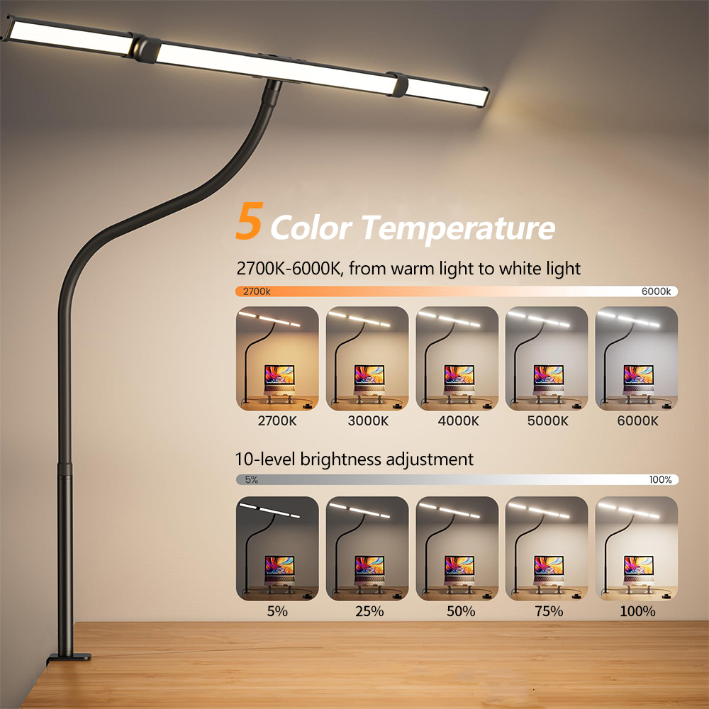 アイケア LED クリップメタルデスクランプ 3 色調整可能 - Book Light Flexible のレビューと価格