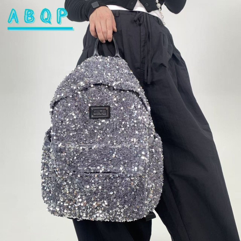 新しい女性のスパンコール付きバックパック高級ブランドスパンコ - Travel Accessories Luxury Brands のレビューと価格