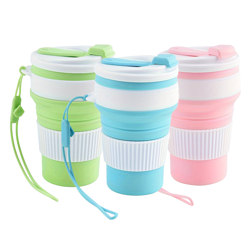折りたたみ式シリコン製トラベルカップ、蓋とストラップ付きの再 - Water Bottle Collapsible のレビューと価格