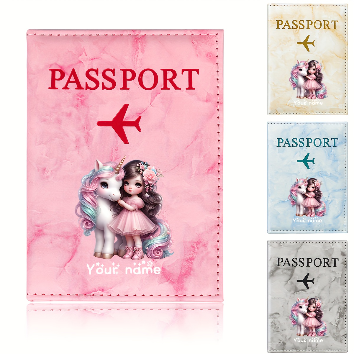 ユニコーンガールパターン PU パスポートホルダー ゴールデ - Travel Accessories Kmart のレビューと価格