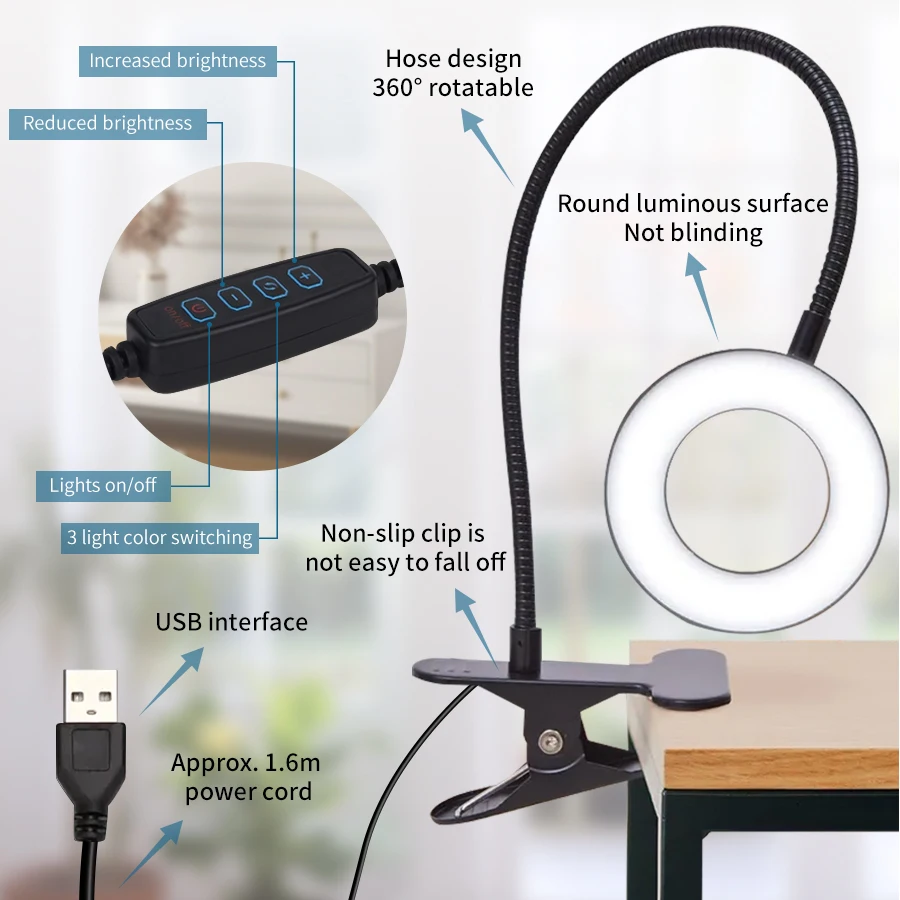 48 LED クリップオンデスクランプ 360 ° フレキシ - Book Light Flexible のレビューと価格