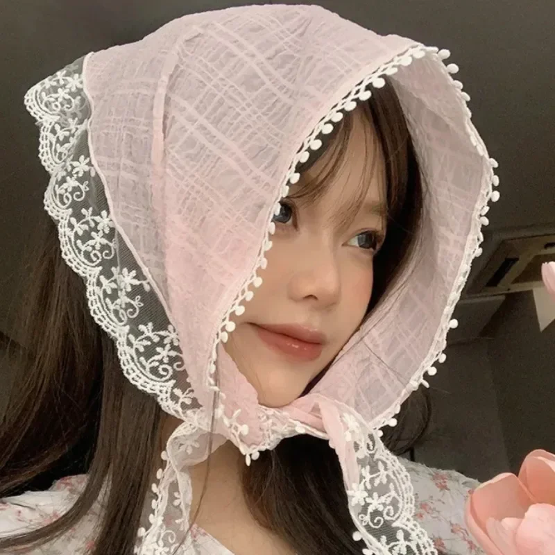 夏織花柄レースヘアスカーフ韓国白ピンクラップ女性レトロ三角形 - Travel Accessories Kmart のレビューと価格