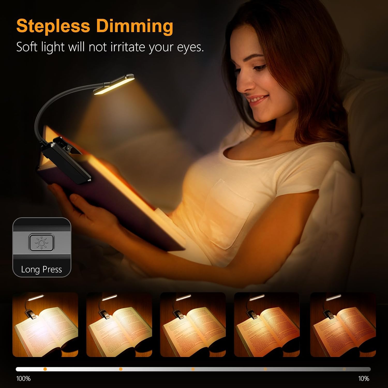 LED ブックライト読書灯アイケアクリップオン USB 充電 - Book Light Flexible のレビューと価格