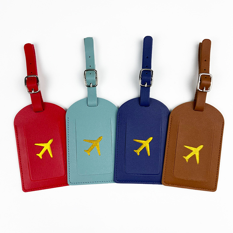 男性と女性のためのカラフルな合成皮革の荷物タグ,名前のカード - Travel Accessories Bag For Women のレビューと価格
