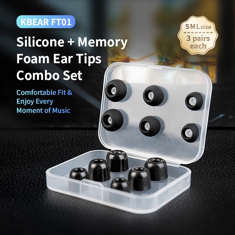 KBEAR FT01 シリコン + メモリーフォーム イヤー - Earplug Set Foam のレビューと価格