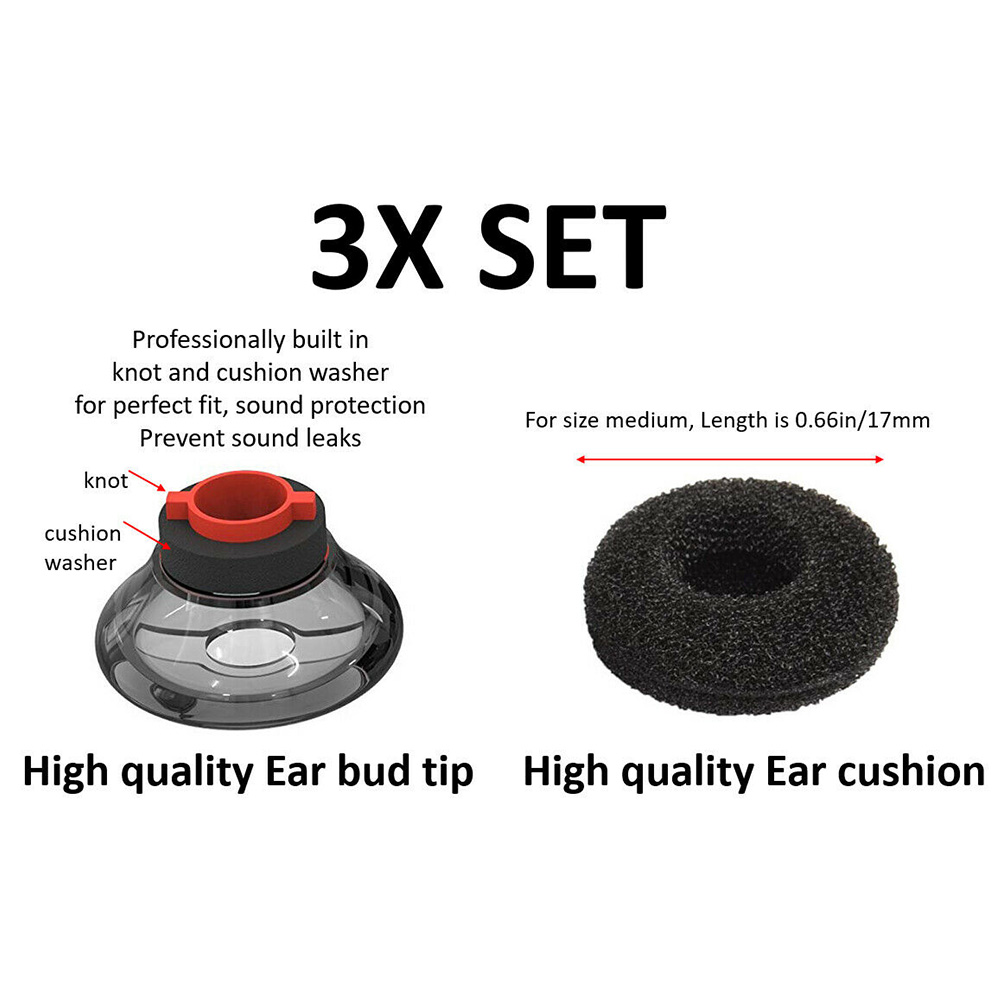 6 個交換用メモリーフォーム耳栓イヤーチップイヤーマフセット - Earplug Set Foam のレビューと価格