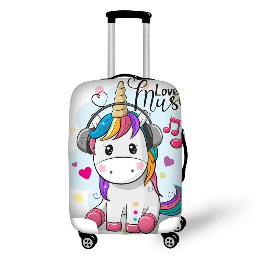 3D 漫画ユニコーンパターンプリント旅行荷物スーツケース保護 - Travel Accessories To 3D Print のレビューと価格