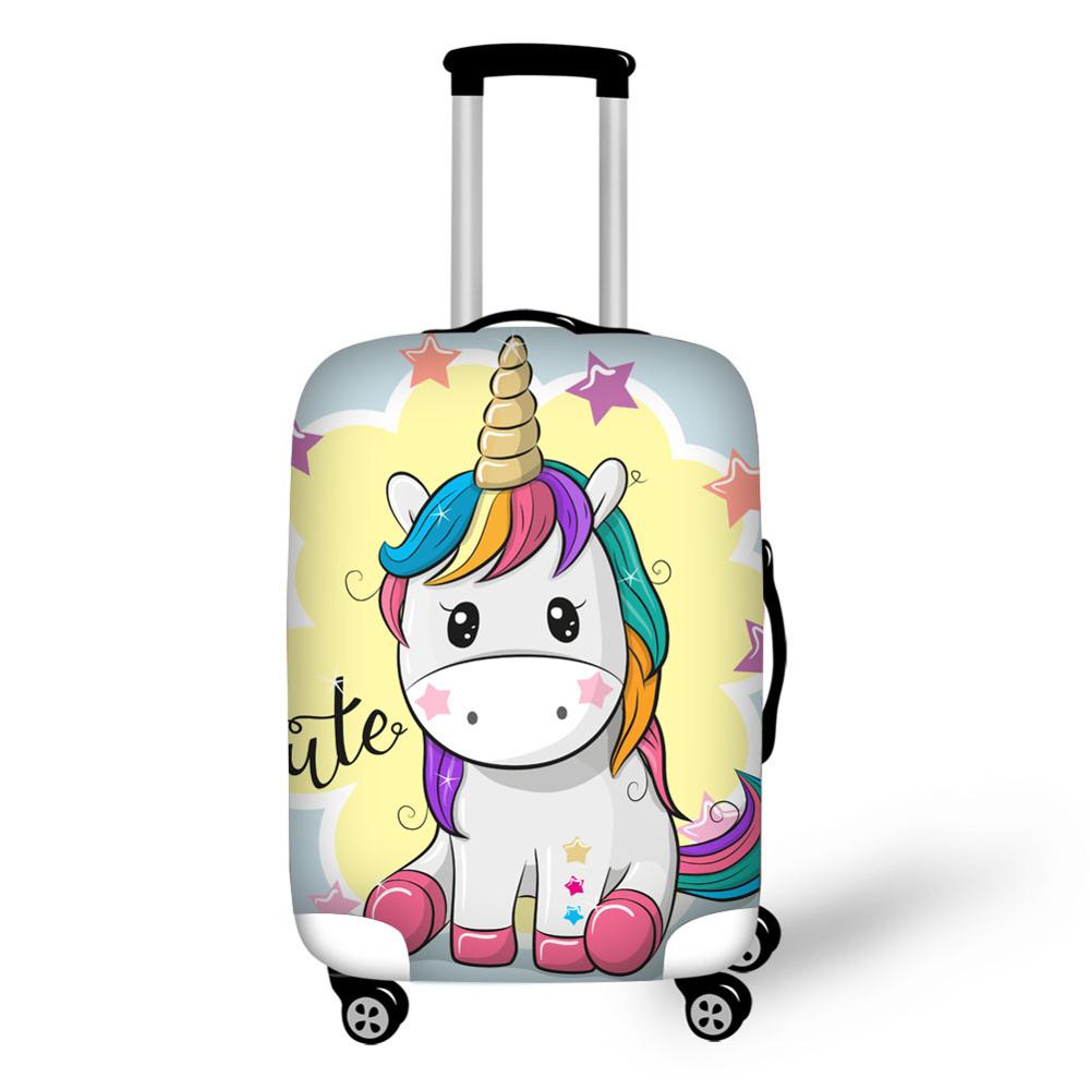 3D 漫画ユニコーンパターンプリント旅行荷物スーツケース保護 - Travel Accessories To 3D Print のレビューと価格