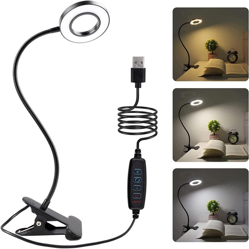 48 LEDデスクランプクリップUSBブックライトベッドサイ - Book Light Flexible のレビューと価格