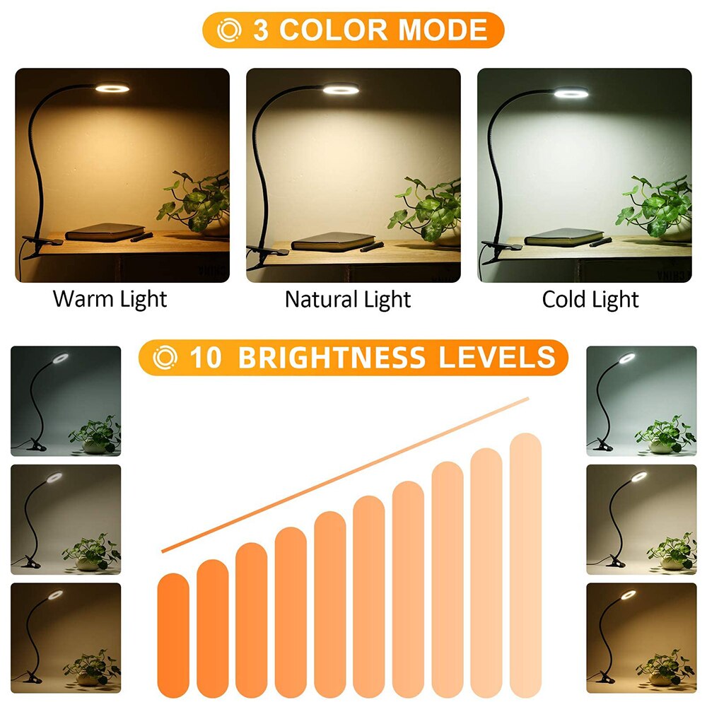 48 LEDデスクランプクリップUSBブックライトベッドサイ - Book Light Flexible のレビューと価格