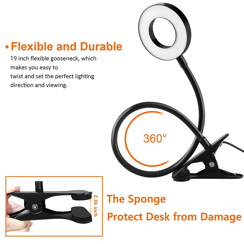 48 LEDデスクランプクリップUSBブックライトベッドサイ - Book Light Flexible のレビューと価格