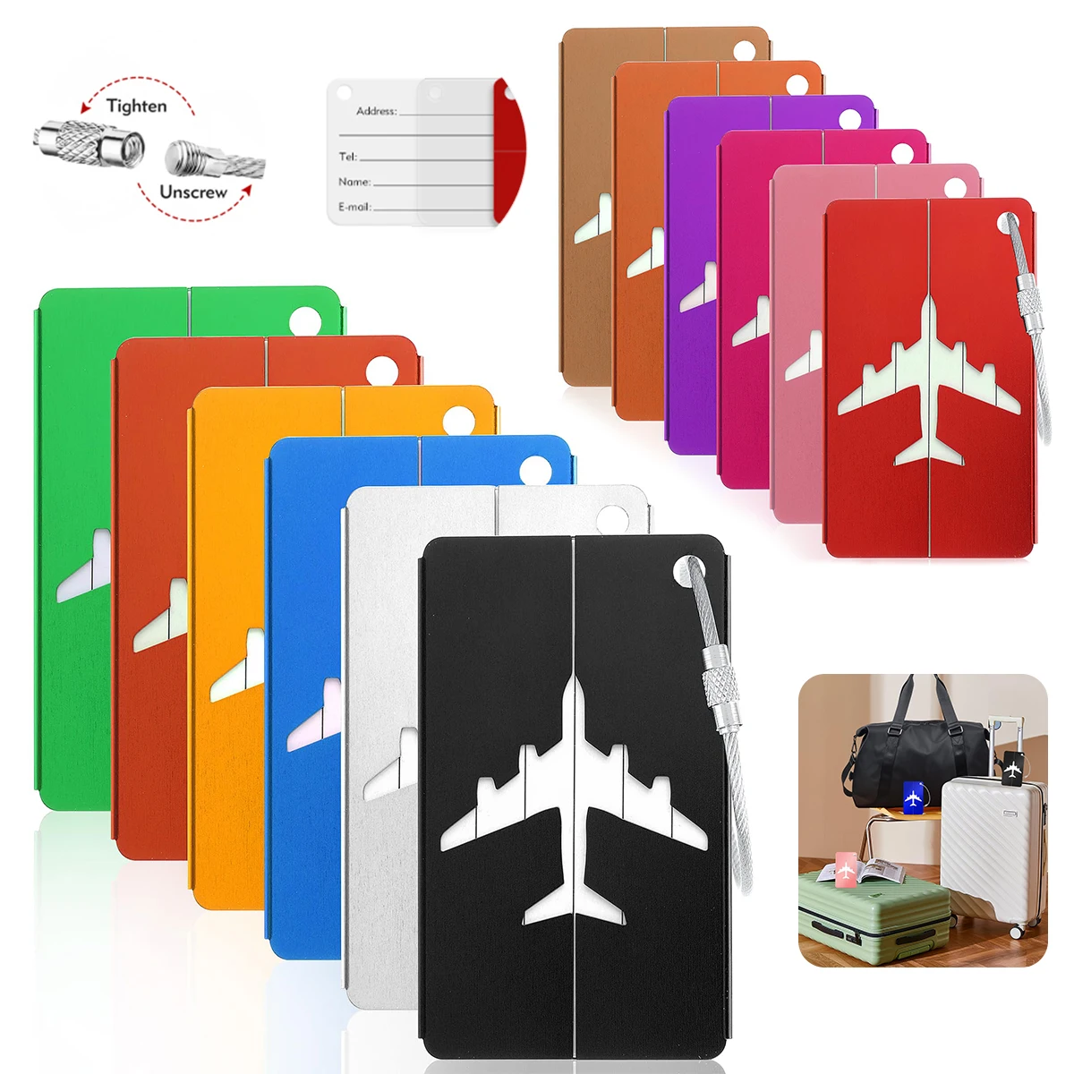アルミ合金旅行荷物タグ吊り下げタグスーツケースタグ飛行機名  - Travel Accessories Kmart のレビューと価格