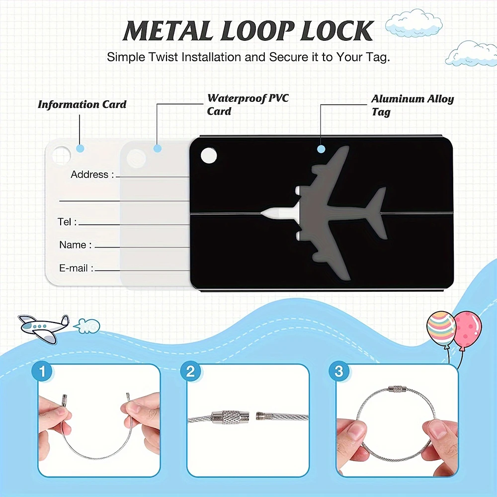アルミ合金旅行荷物タグ吊り下げタグスーツケースタグ飛行機名  - Travel Accessories Kmart のレビューと価格