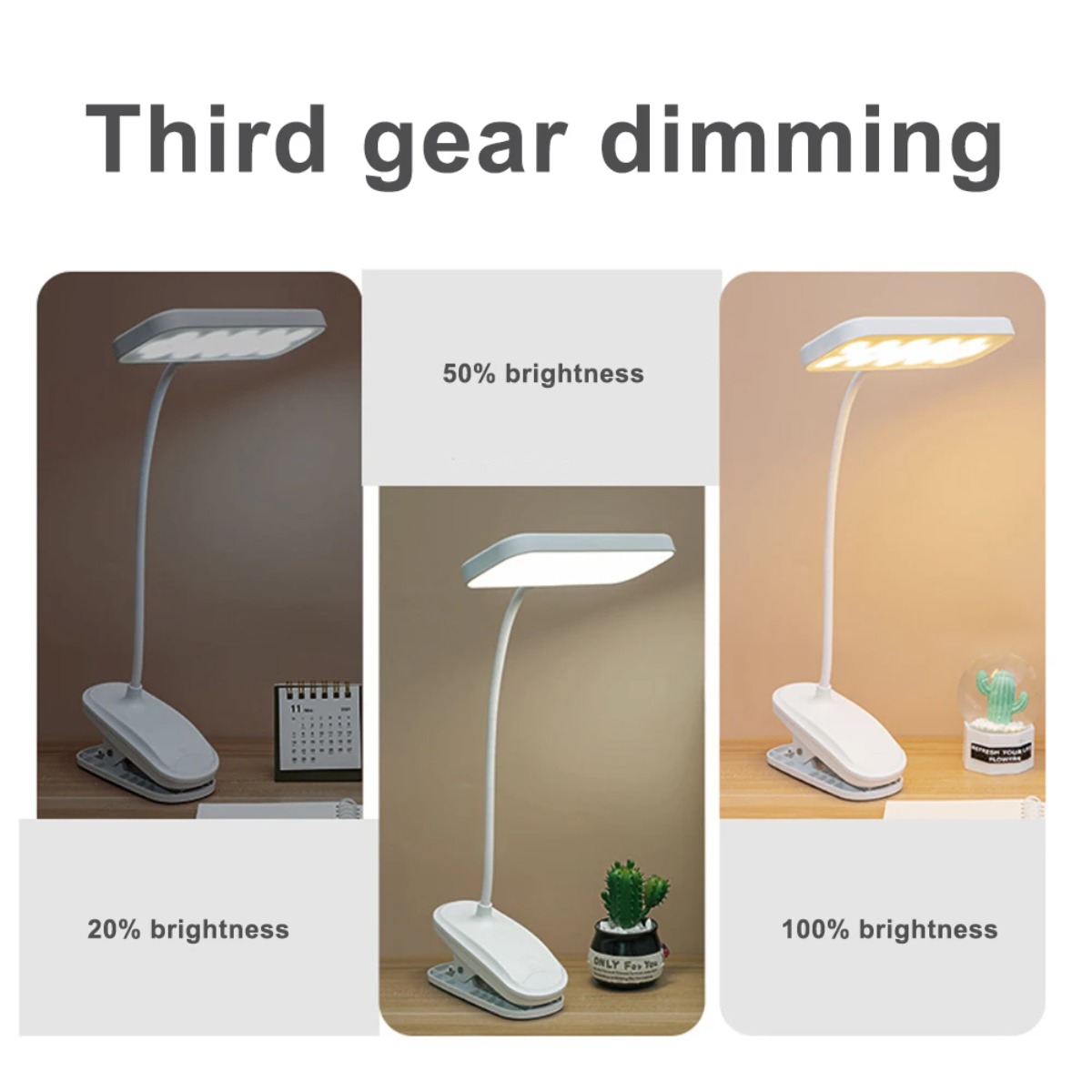 360 °   クリップ付きUSB調光式フレキシブルスタディ - Book Light Flexible のレビューと価格