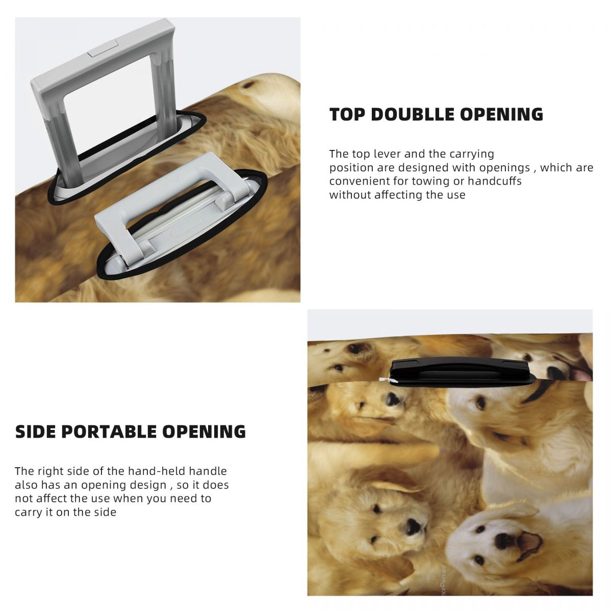 ゴールデン犬スーツケースカバー動物 3D プリント楽しいクル - Travel Accessories To 3D Print のレビューと価格