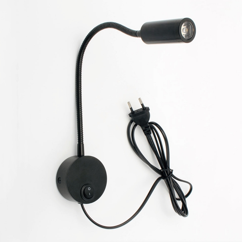 3 ワットブロンズグースネック LED ウォールランププラグ - Book Light Flexible のレビューと価格