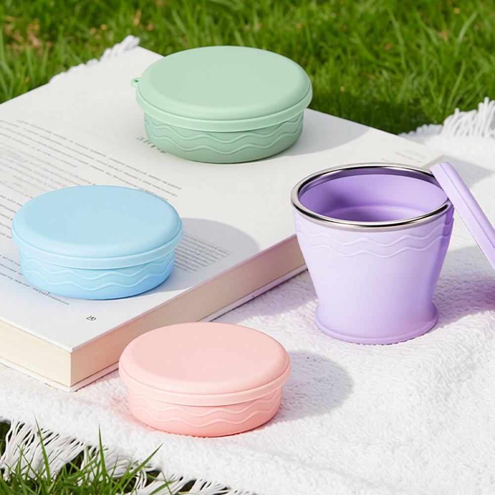 折りたたみ式シリコンカップ蓋付きポータブルトラベルマグ折りた - Water Bottle Collapsible のレビューと価格