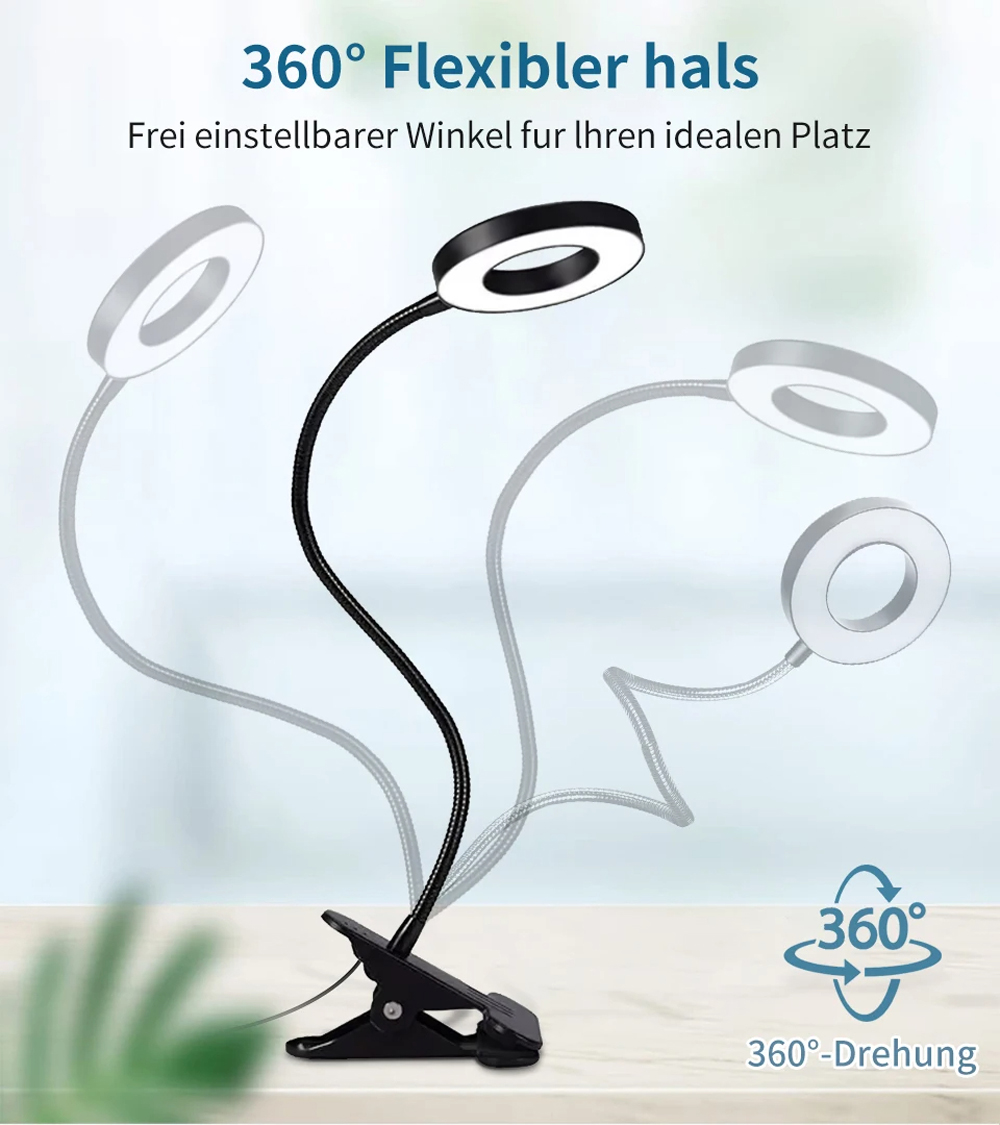 クリップオンライト LED読書ブックスタディランプ 3色モー - Book Light Flexible のレビューと価格