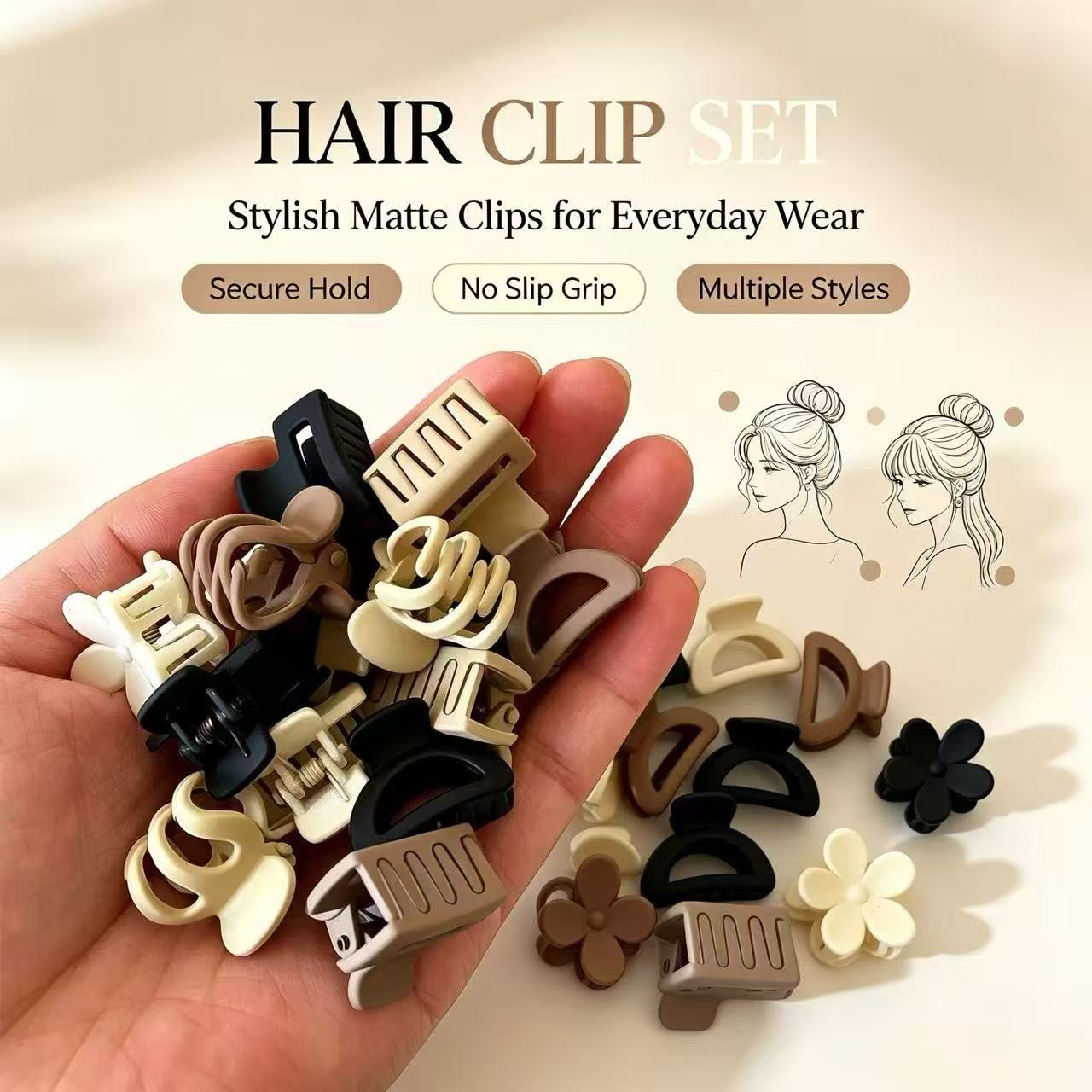 10/20/30個入りベージュミックスパック小さなクリップ、 - Travel Accessories Gifts For Women のレビューと価格