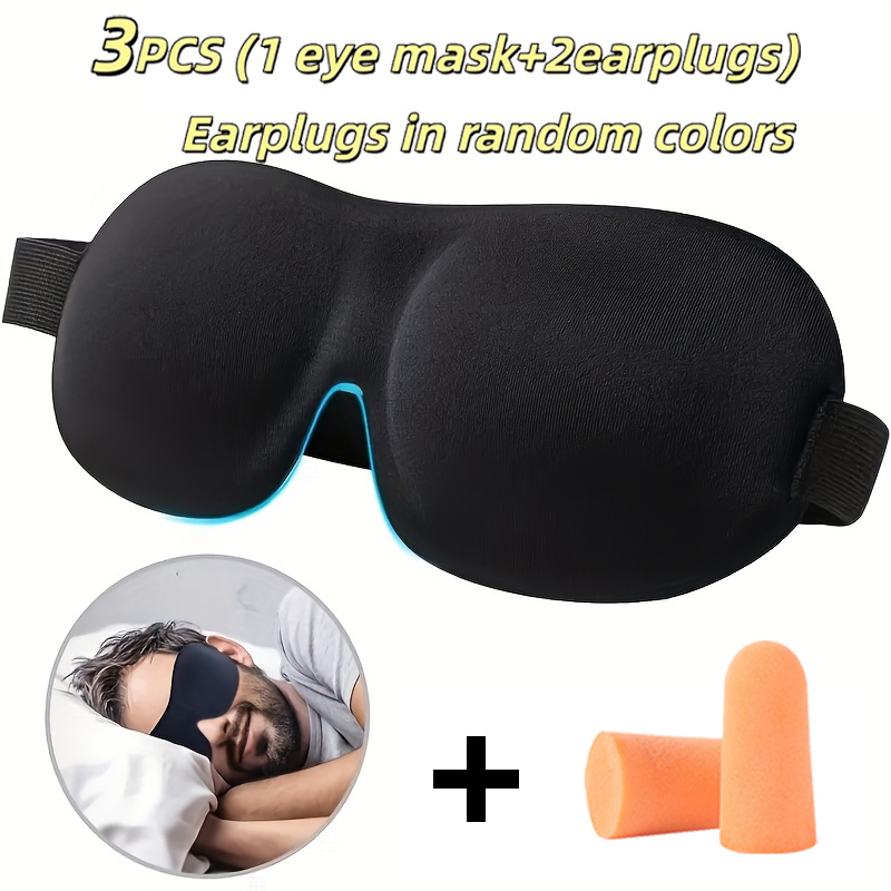 3ピース睡眠セット-軽量3次元完全カバーアイマスク、ソフトフ - Earplug Set Foam のレビューと価格