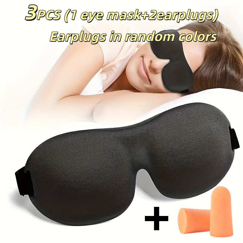 3ピース睡眠セット-軽量3次元完全カバーアイマスク、ソフトフ - Earplug Set Foam のレビューと価格