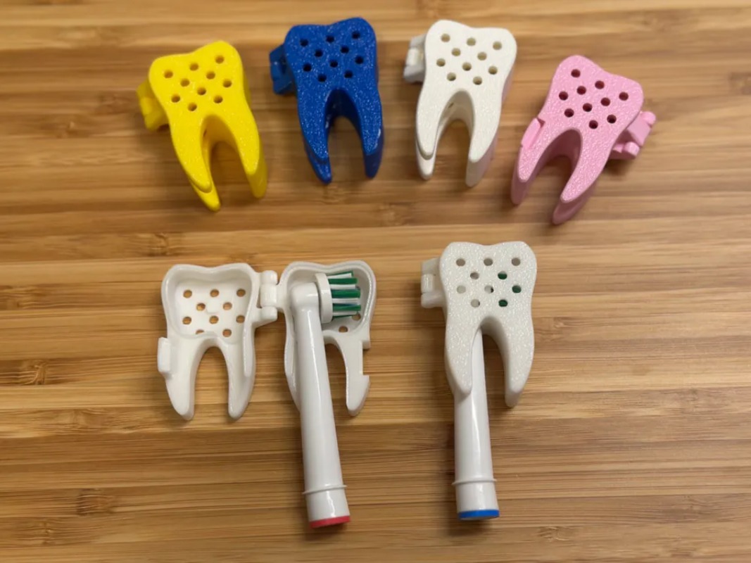 3D プリントされたかわいい歯の形の保護カバー オーラル B - Travel Accessories To 3D Print のレビューと価格